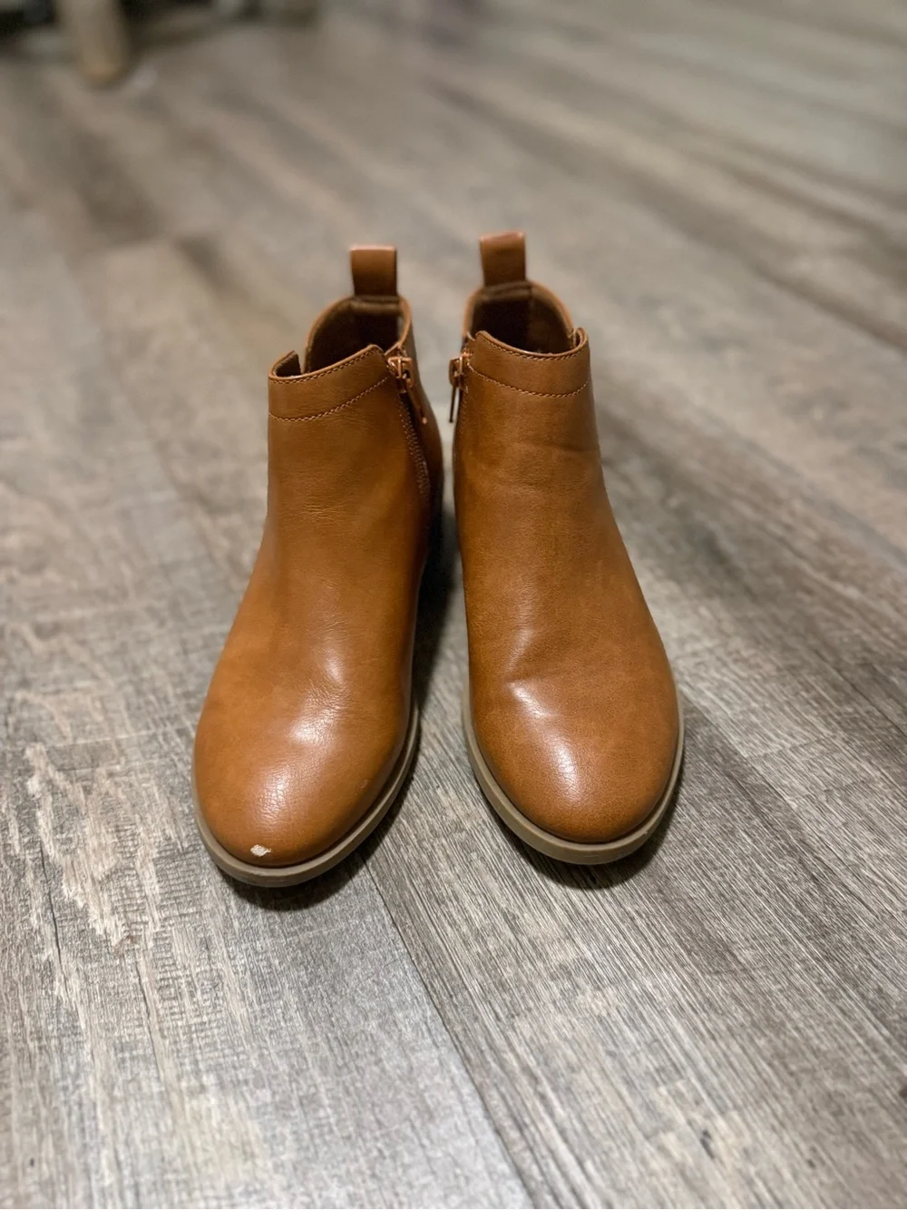 Wonder Nation Kids Tan Ankle Booties - Classic Easy-Wear Chelsea Style